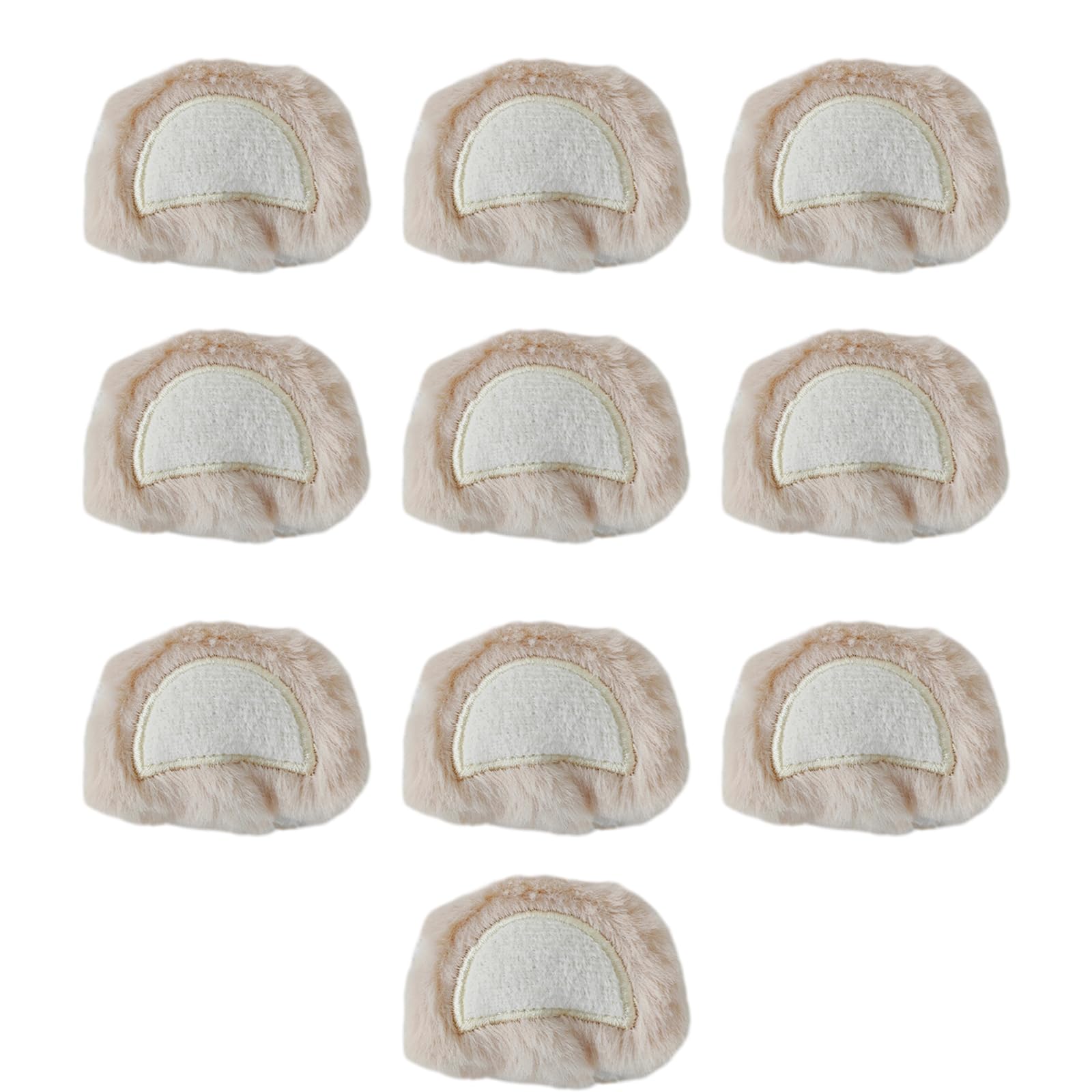 10pcs Bear Ear Shape Padded Appliques Patches Craft Toy Clothes Sewing Woman Hair Clip Accessories
