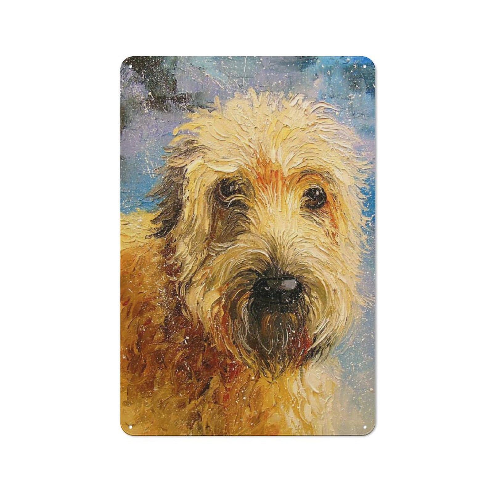 Junmoney Terrier Cafe Style Vintage Metal Sign 30X20cm, Restaurant Wall Art For Tea Room, Shop Wall Or Breakfast Area
