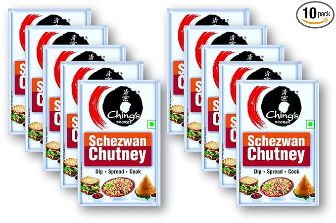 Unique Chings Schezwan Chutney 40g (Pack of 10) Unique