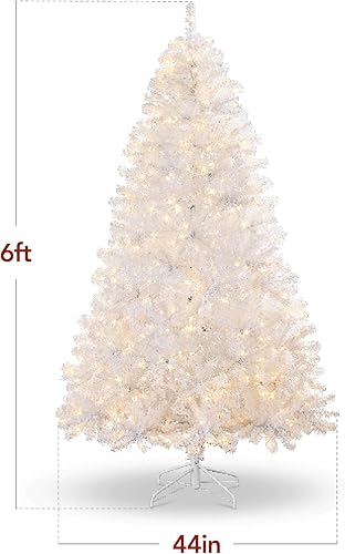 Miniatura 7 de Best Choice Products Árbol de Navidad de oropel preiluminado de 6 pies, decoración navideña artificial de temporada con 1,000 puntas de rama,
