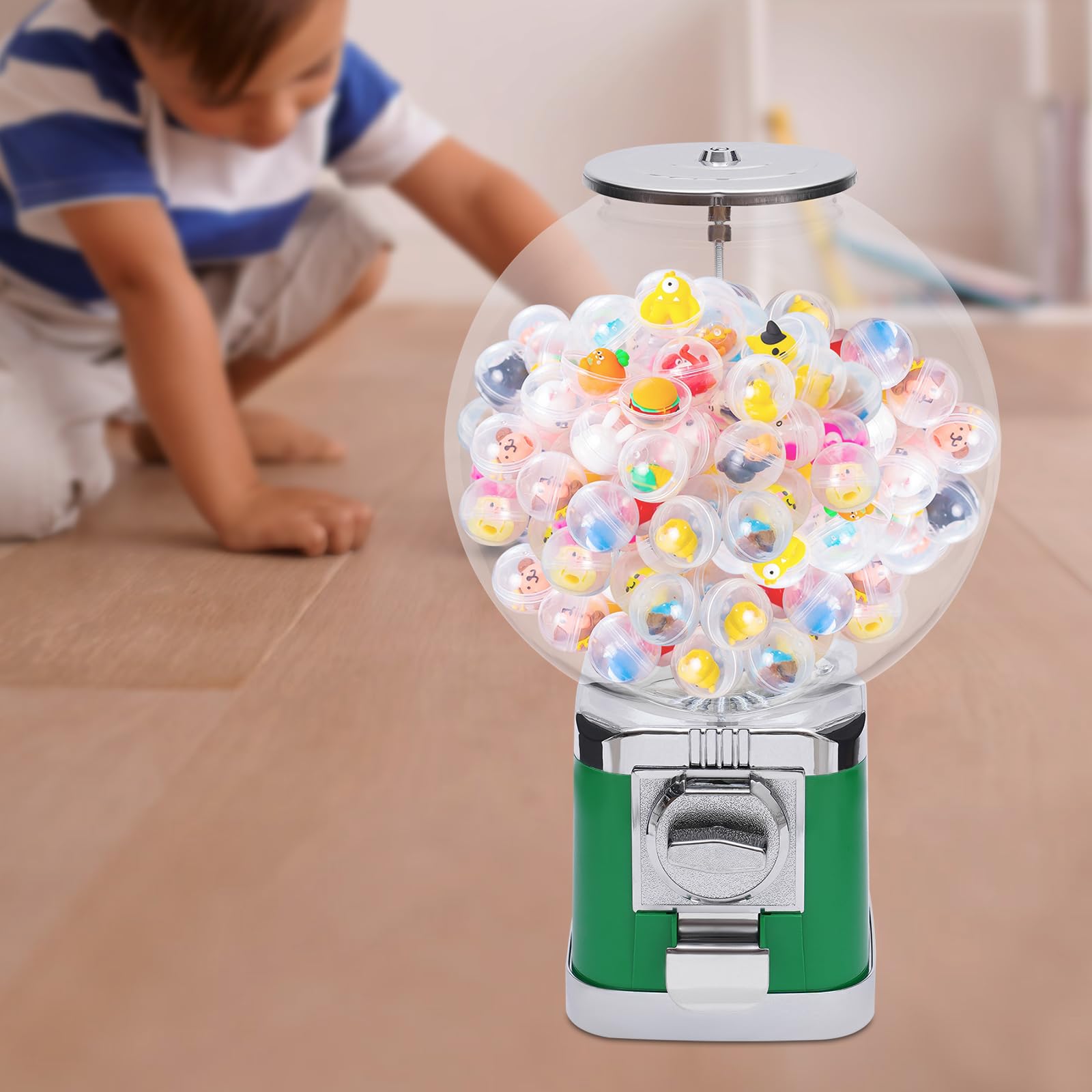 MhdunueSK Big Bubble Gumball Machine,Vending Machines for Business,Machine Capacity 500 Pieces 1.26inch Ball or Candy,for Selling Small Capsule Toys Candy (LM-202B Green)