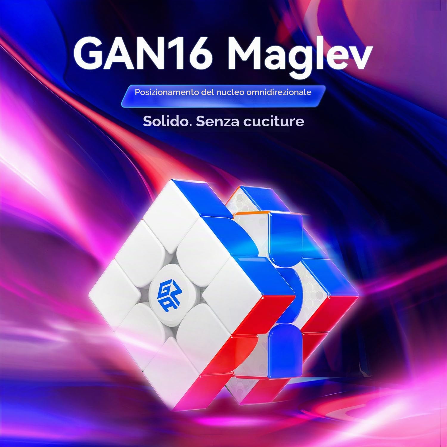GAN16 Maglev Cubo di Velocità Professionale Magnetico Cubo Gan 3x3, 88 Punti Magnetici Speed Cube per 72 Livelli di Regolazione della Tensione, Adatto a Principianti ed Giocatori Professionisti