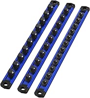 Vista 25 de WORKPRO - Organizador magnético de llaves de vaso, riel de llaves de aleación de aluminio de 3/8 de pulgada, soporte de llaves de gran resistencia