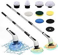 Vista 1 de Electric Spin Scrubber- Ditch The Scrubbing! Long Handle Shower Scrubber with 9 Replaceable Heads - 2 Speed Cordless Brush Ensures Long Battery
