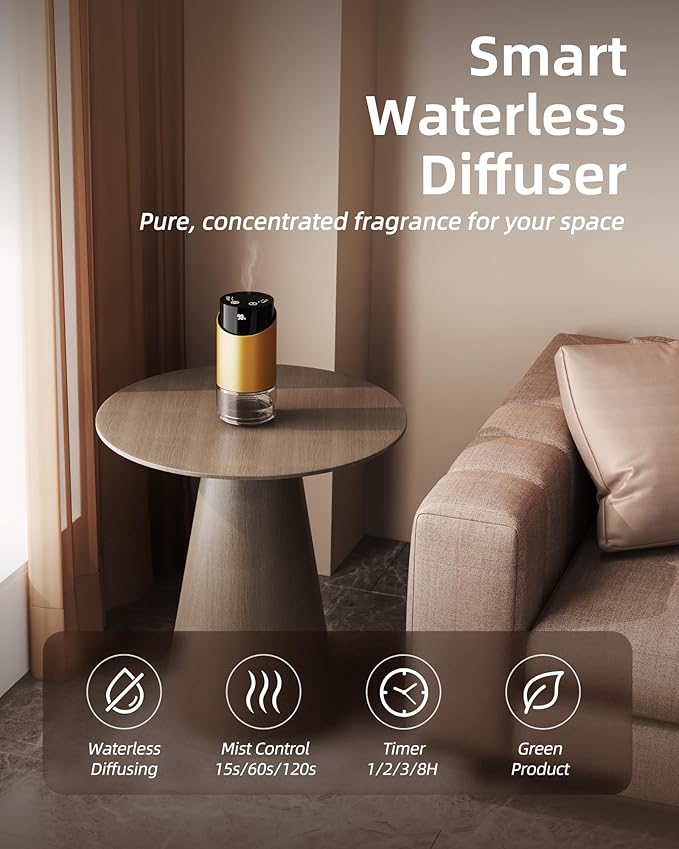 Difusor de Aromas Sin Agua MRSCOZ E30A, 100ml, Dorado, 48h miniatura 2