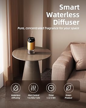 Waterless Essential Oil Diffuser, Portable Mini Scent Diffuser