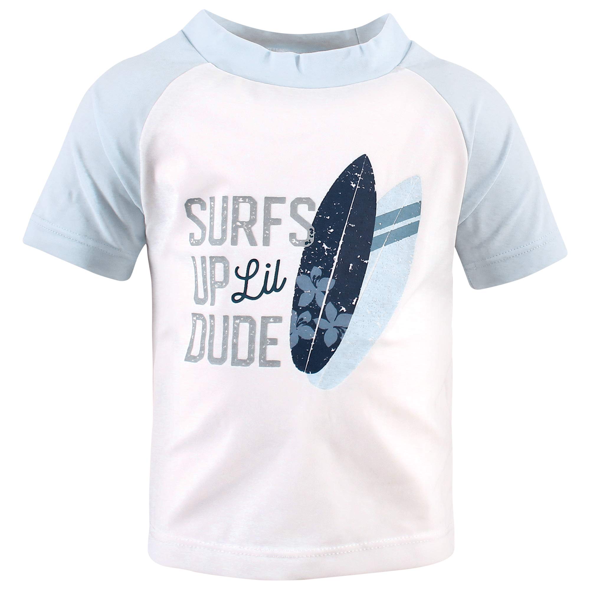 Hudson Baby Unisex Swim Rashguard Set, Surfs Up, 5 Toddler