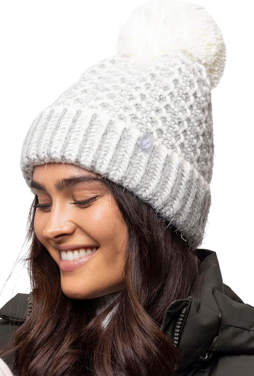 HEAT HOLDERS - Womens Fleece Lined Cuffed Thermal Winter Bobble Hat with Pom Pom