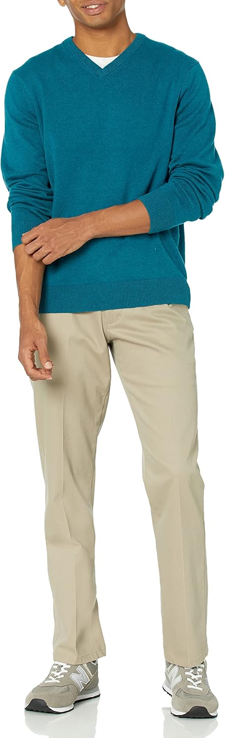 Amazon Essentials Men's V-Neck Sweater (Available in Big & Tall) X-Small Teal Blue Heather