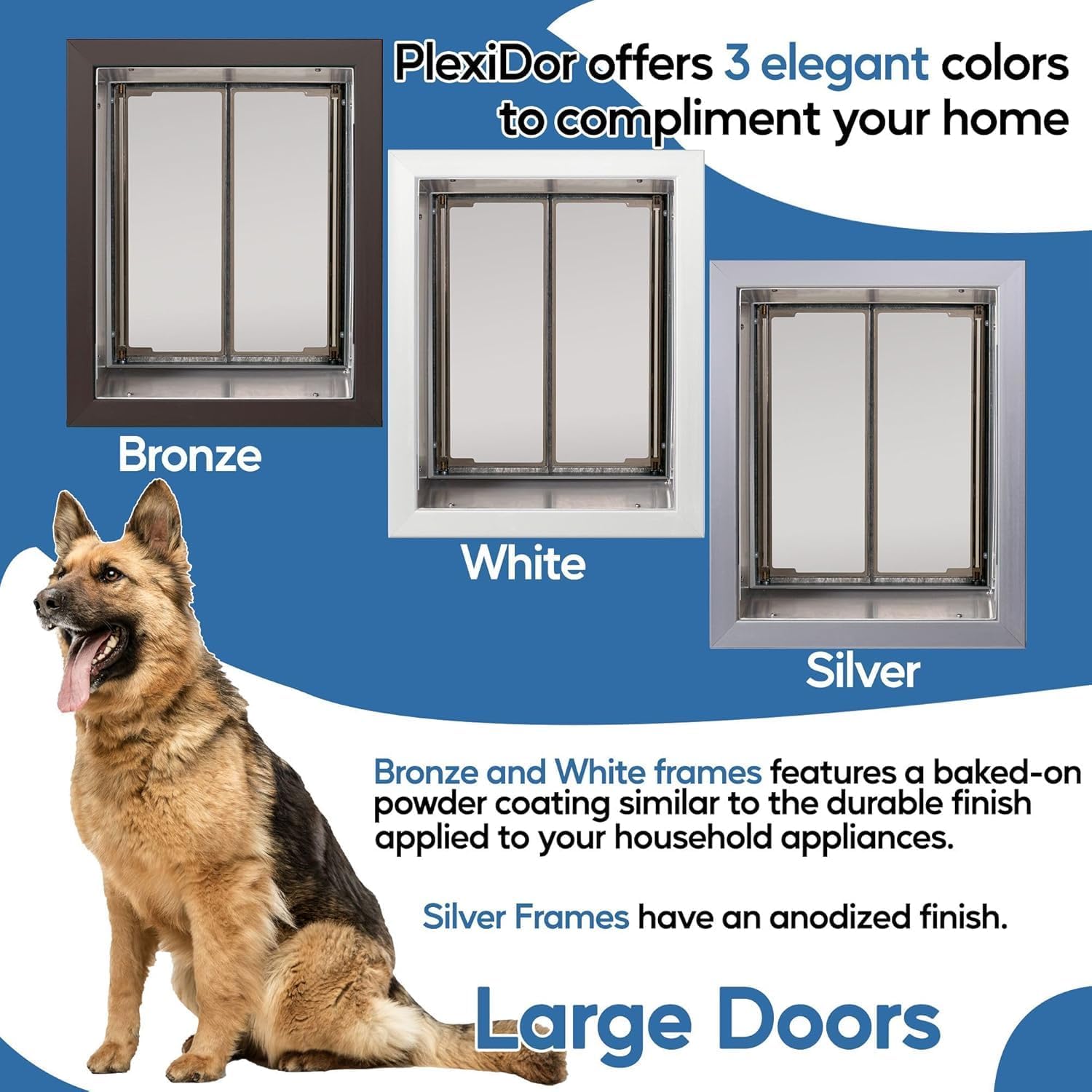 Plexidor Performance Door Mount Pet Doors - with Lock and Key - Energy Efficient Two Panel - White