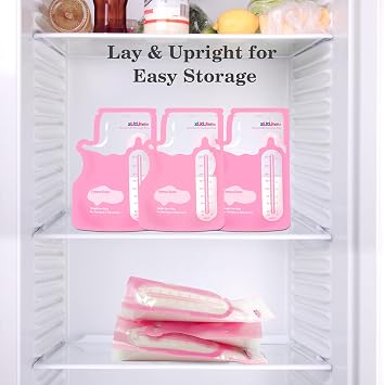 Breastmilk Storage Bags(300 Count),8oz Milk Storage Bags for Breastfeeding,BPA Free with Easy Pour Spout, Self Standing, for Refrigeration and Freezing