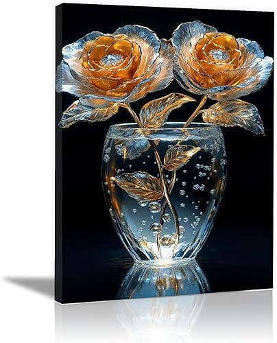 ZUMOOO Vintage Flower Wall Art, A Perfect Wall Decorations Gift For Living Room, Dining Room, Bedroom,Kitchen, Office, Hotel, Bathroom etc -