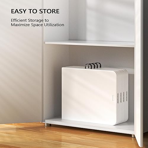 Miniatura 9 de VINGLI Mesa plegable de plástico de 8 pies, mesa blanca larga portátil para uso en interiores y exteriores, rectangular con asa de transporte