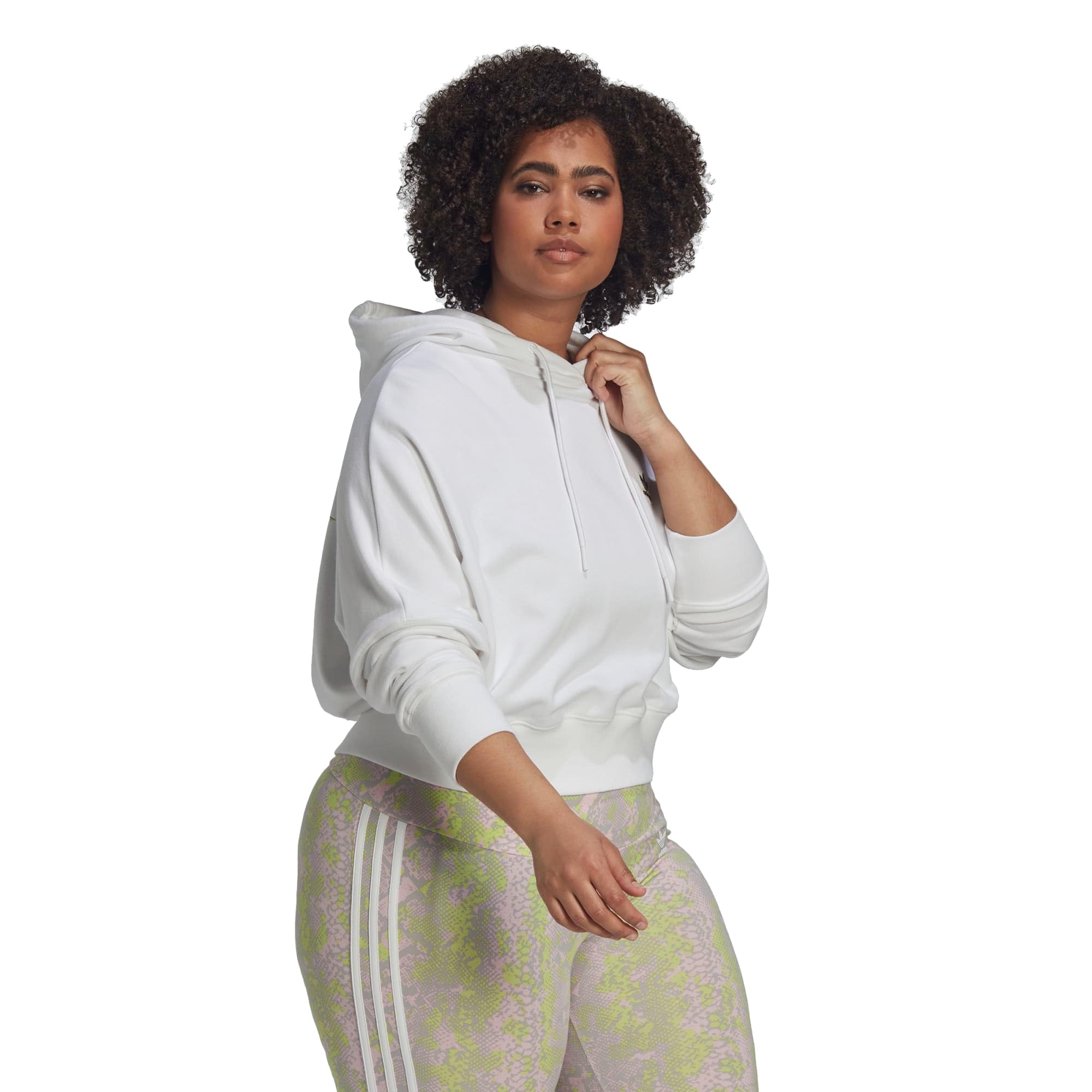 adidas Originals Sudadera corta con capucha para mujer de talla grande
