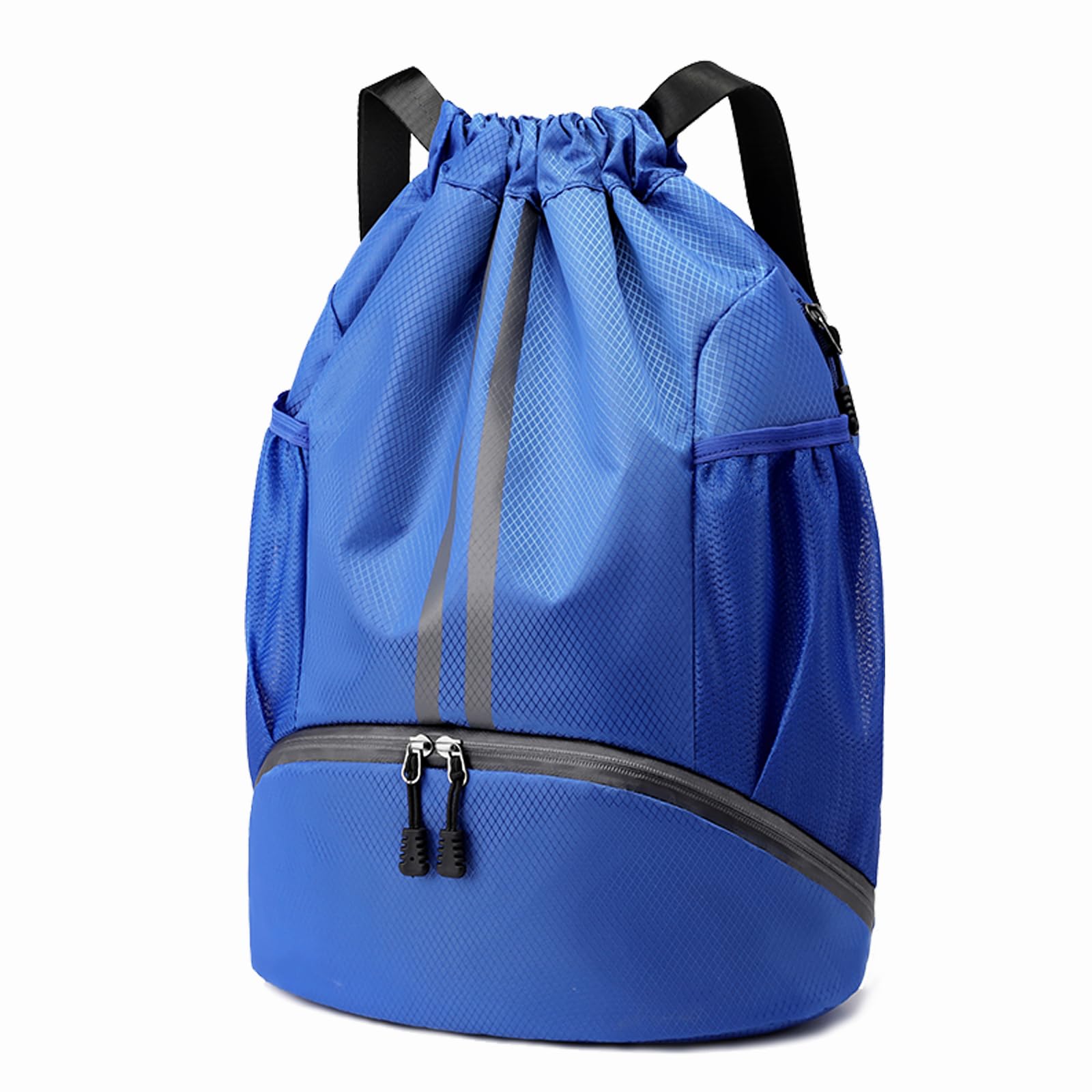 Hoedia Sports Drawstring Backpack - String Swim Gym Bag with Shoes Compartment and Wet Proof Pocket for Women&Men