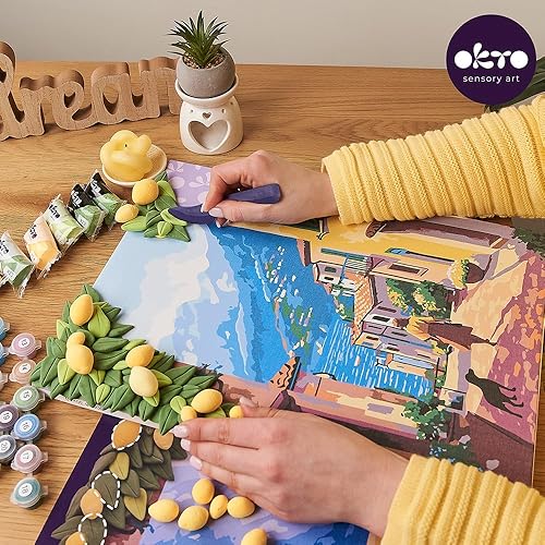 Miniatura 6 de OKTO Kit de arte Lemon Weekend  Arte y manualidades DIY pintura con modelado Cla  Kit Cla para pintar  Kits de pintura para adultos para decoración
