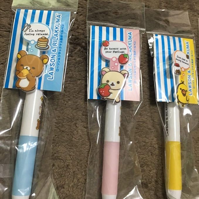 リラックマ ローソン 限定 ボールペン コリラックマ キイロイトリ チャイロイコグマ 油性ボールペン 文房具 オフィス用品 Amazon