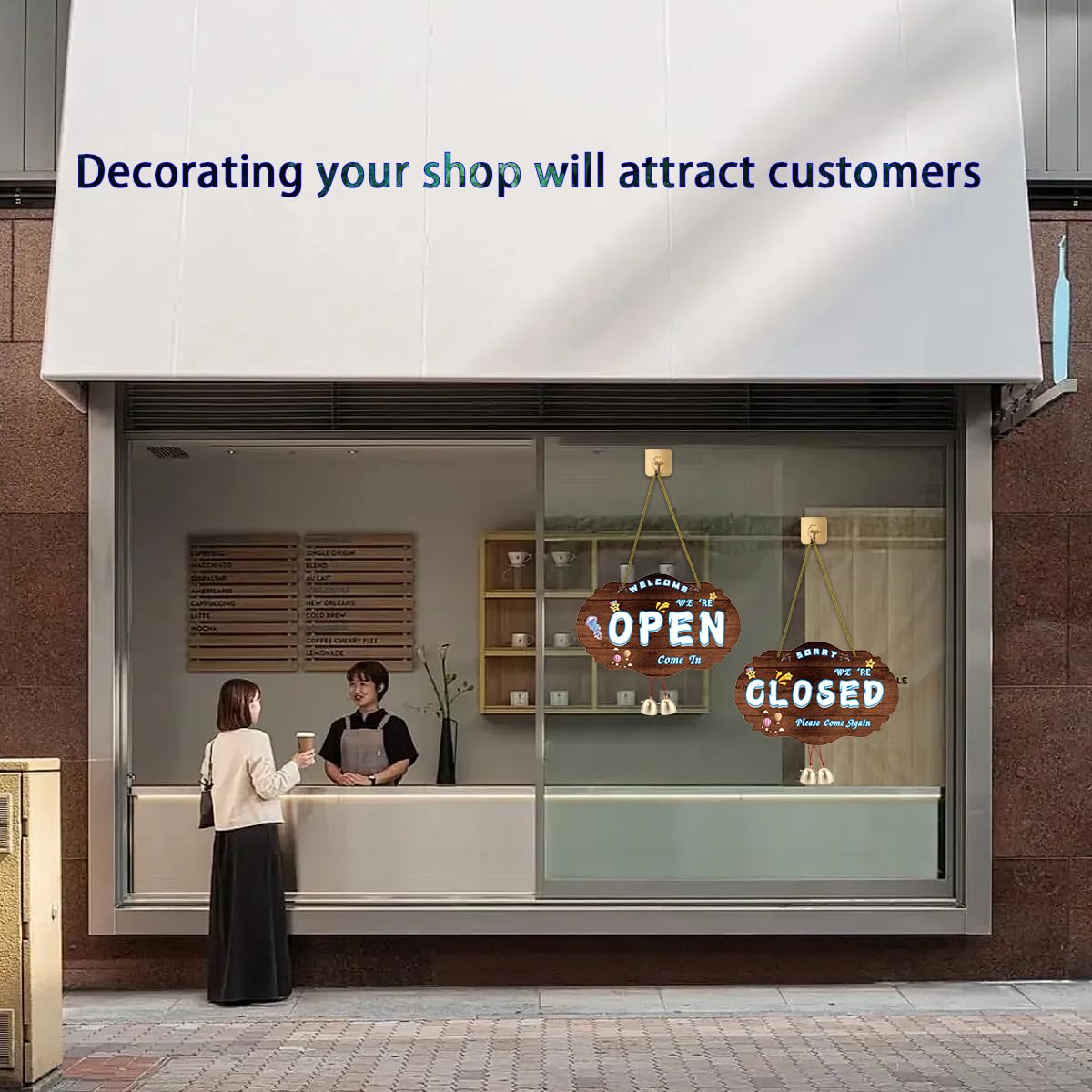 Bacheca e cartelli per messaggi (marrone, S-aperto-chiuso)