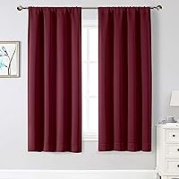 Vista 171 de Cortinas opacas para dormitorio, sala de estar, juego de 2 paneles de 54 pulgadas de largo, cortinas de oscurecimiento de habitación con aislamiento