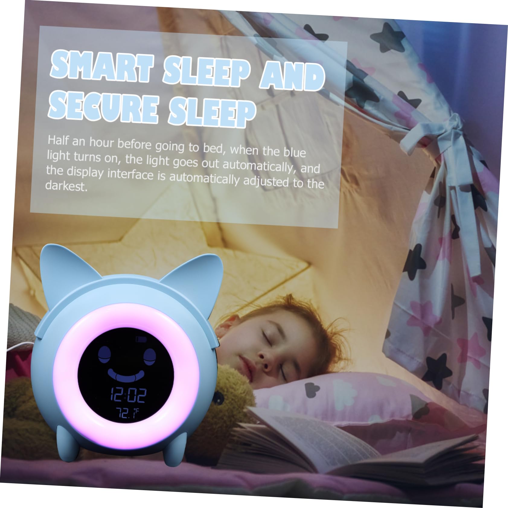 IMIKEYA Reloj Despertador Digital Creativo para Luz Nocturna Niños