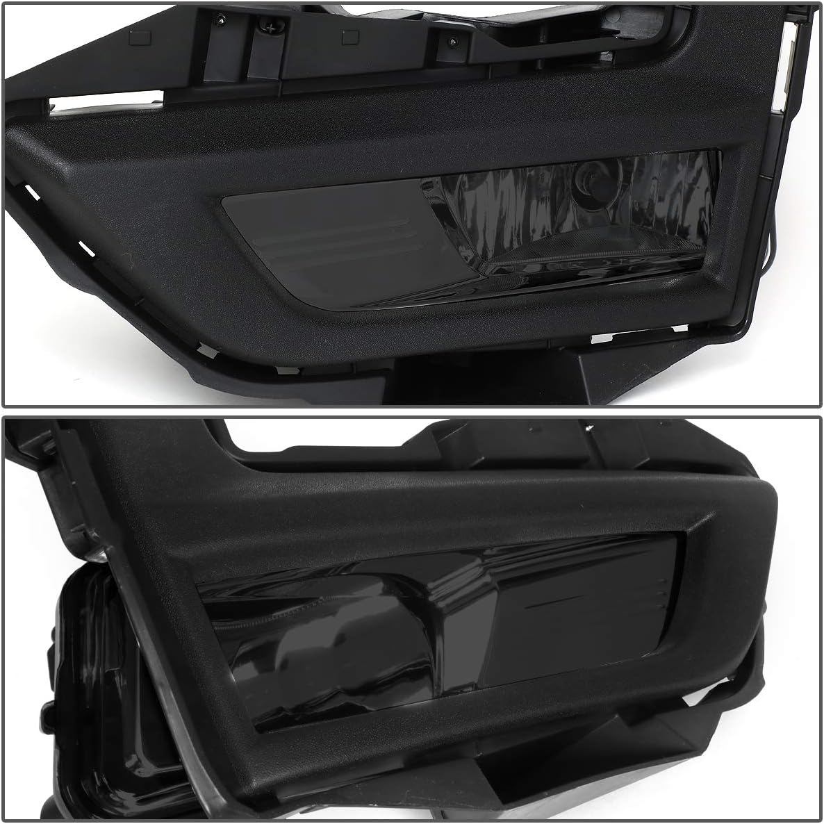 Auto Dynasty Fog Lights Assembly Compatible with 2017-2018 Nissan Rogue, Fog Lamp with Black Bezel Switch Replacement for NI2592139 NI2593139, Driver Passenger Side, Smoke Lens