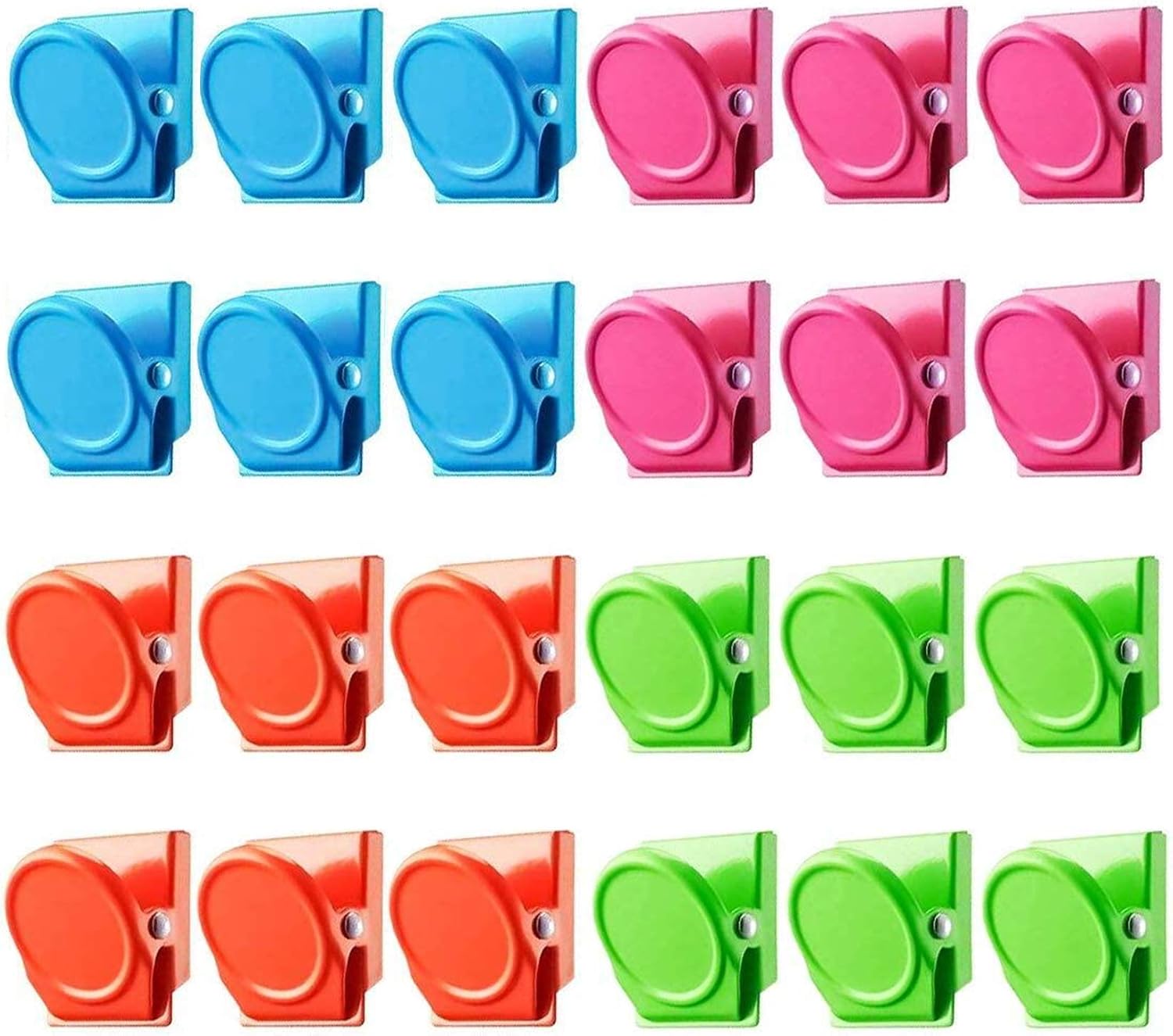 24 Pack Magnetic Clips, Magnetic Metal Clips, Refrigerator Whiteboard Wall Fridge Magnetic Memo Note Clips Magnets Metal Clip