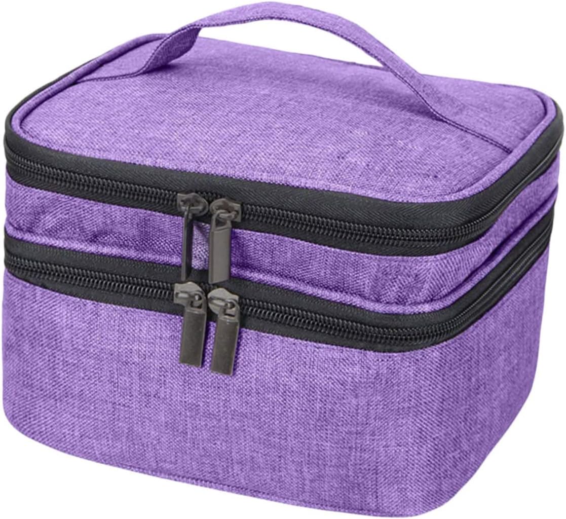 30grids Essential Oils Storage Pouch Handle Large Capacity Nail Polish Organizer for Travel Holds Bottles for Women