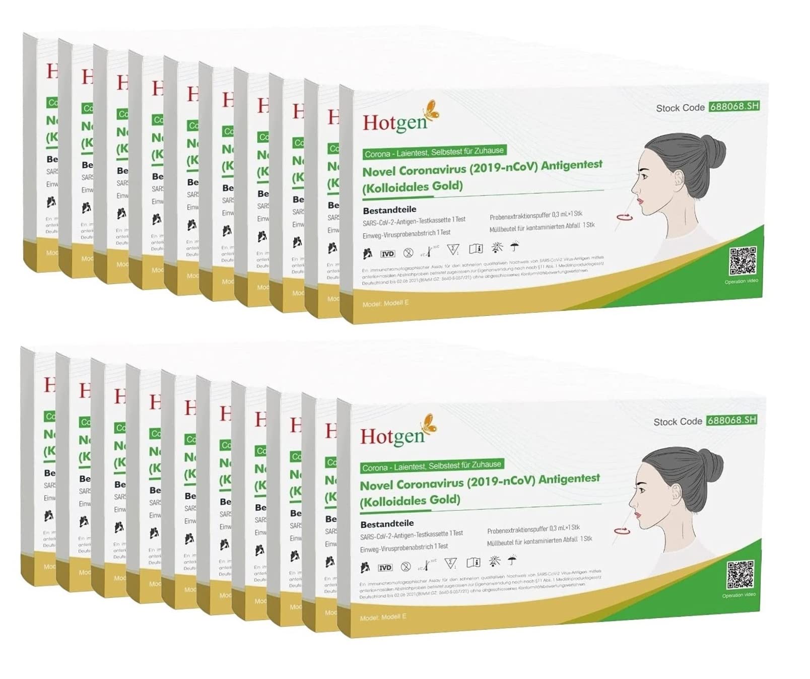 20 Stück SINGCLEAN Covid-19 Schnelltest (1er