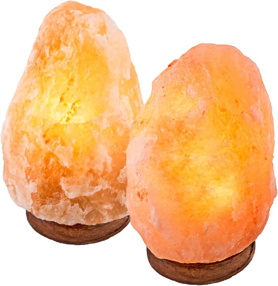 CRYSTAL DECOR 2 Natural Himalayan Pink Salt Lamp w/Bulb & Cord