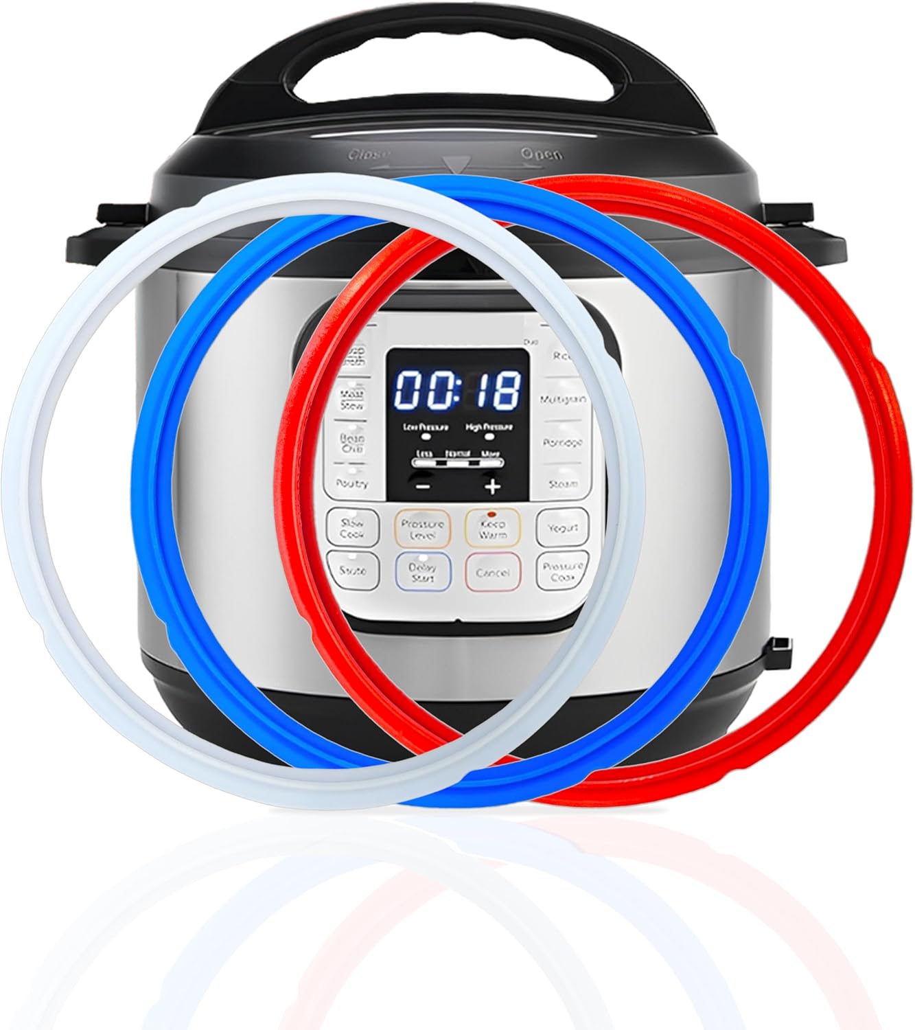 3PCS Silicone Sealing Ring Accessories Compatible with Instant Pot, 8QT Electric Pressure Cooker Replacement parts for IP-DUO60, DUO50, LUX60, LUX50, CSG60, CSG50