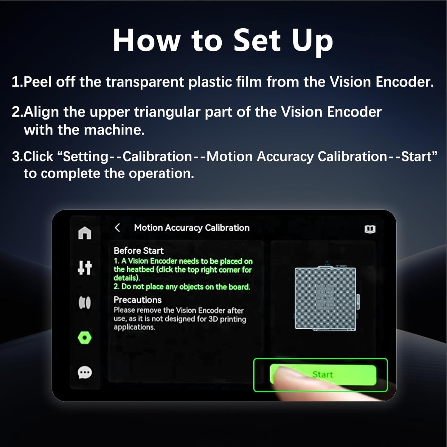 Original X2D Vision Encoder for Bambu Lab X2D, 50µm Ultra-Accuracy Calibration Plate, 5-Minute Calibration, Injection-Molded-Level 3D Print Quality, High-Precision Large-Size Prints