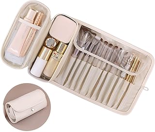 Estuche de cuero de lujo para brochas de maqu...