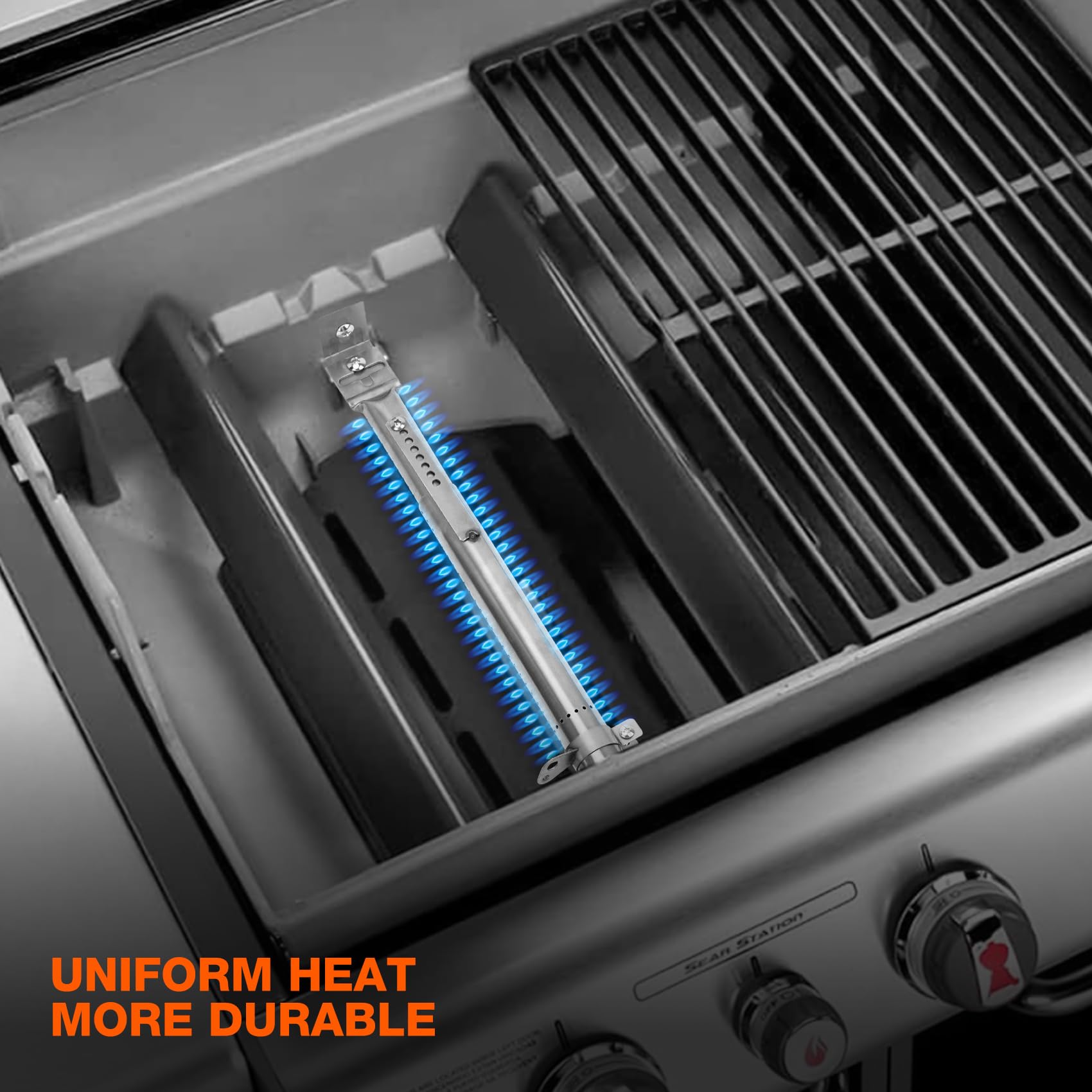 Tubi Bruciatore Per Grill A Gas Onlyfire - Acciaio Inox, Regolabili 36-50cm, Diametro 12mm (3 Pezzi) - Foto 5