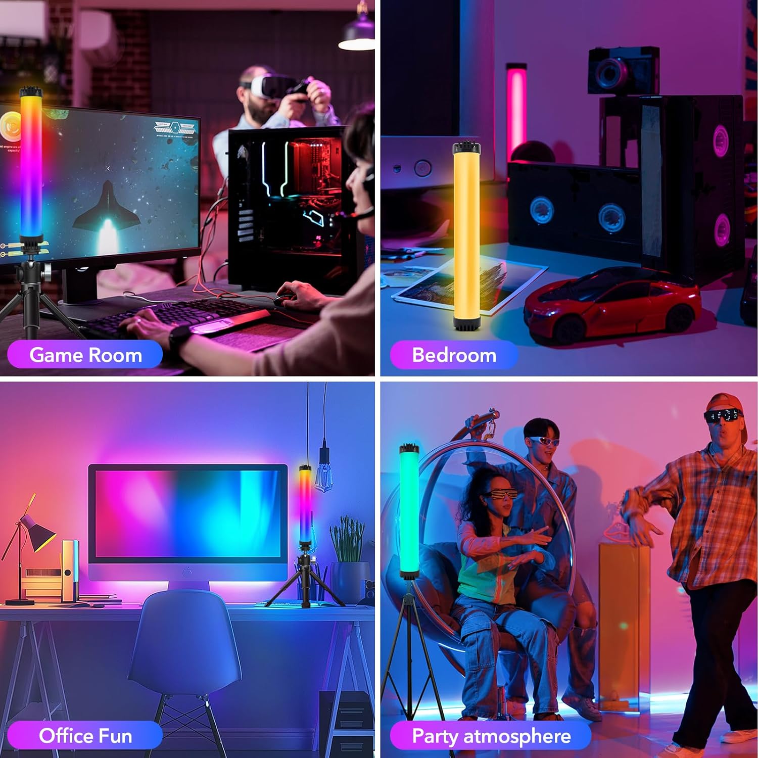 Handheld RGB Light Wand, Photography Light Wand, 2500-9000K Dimmable CRI 95+, Rechargeable Tube Light with Magnetic Attraction for Photography Vlog TIK Tok
