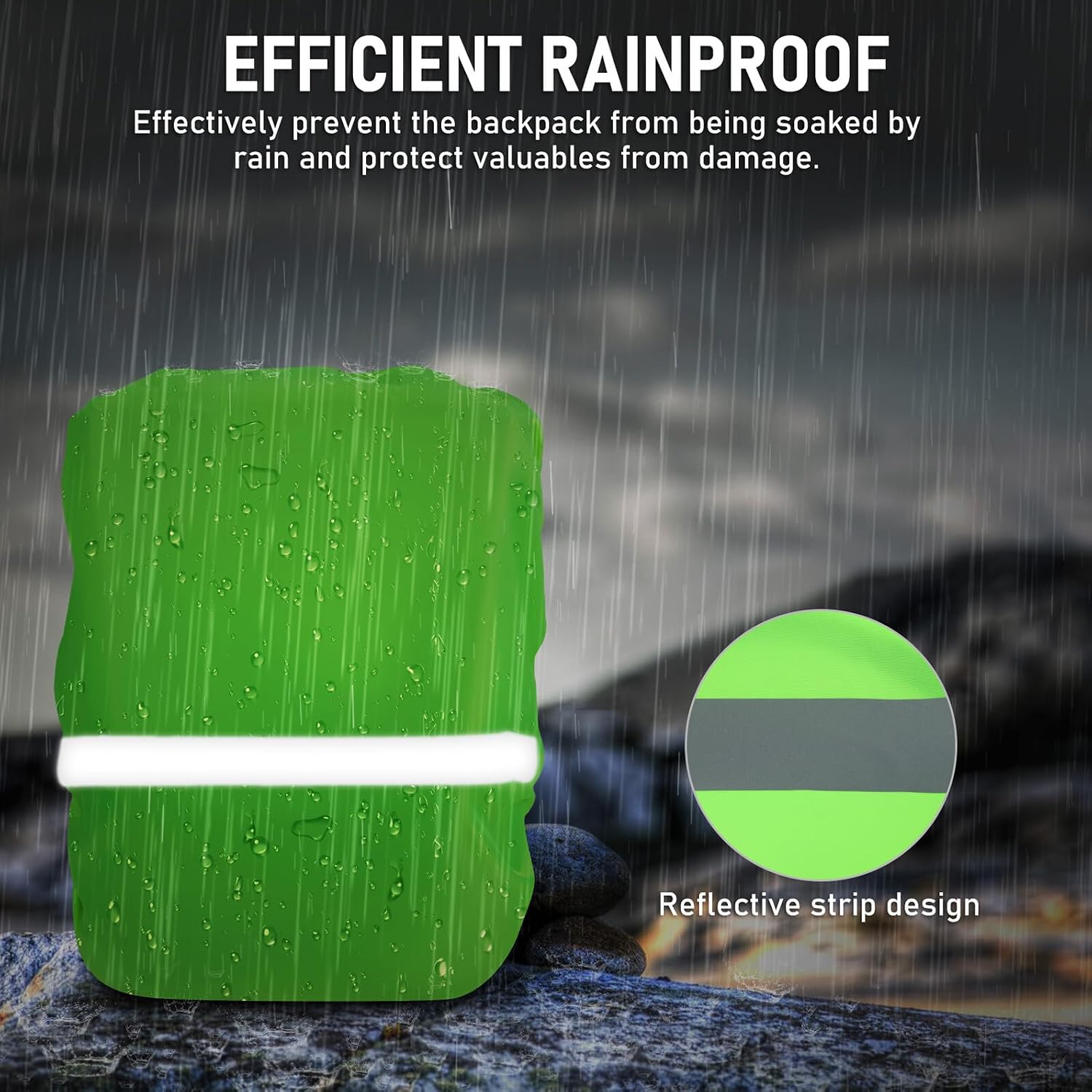 Hemoton 3pcs Waterproof Reflective Backpack Rain Covers Fluorescent Color Small Size for 18-30l Bags Hiking Camping Travel Pack Accessory