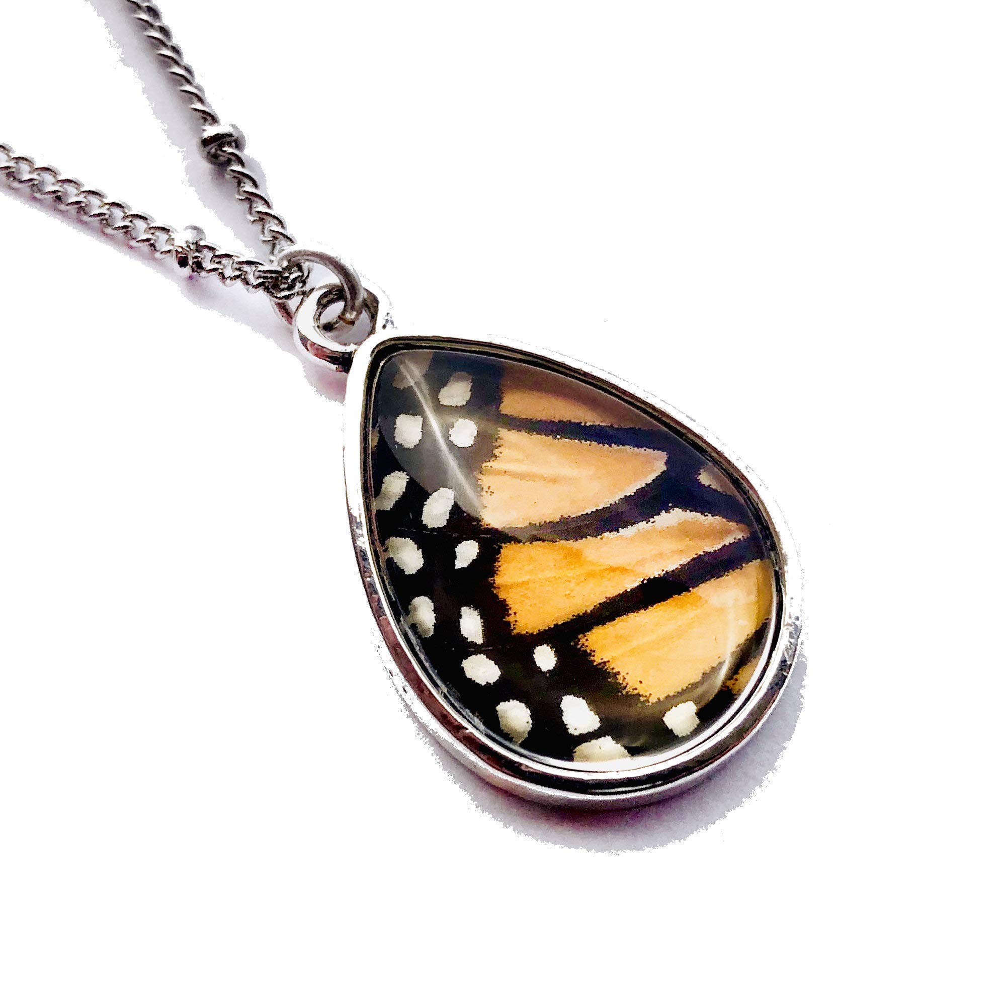 Chrysalis StudiosEthically sourced monarch butterfly necklace for women Real Butterfly wing jewelry Pressed flower jewelry Best friend necklace Recycled insect wing b t