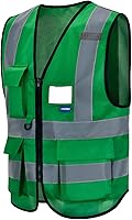 Vista 6 de Chalecos de seguridad reflectantes verdes A-SAFETY, talla 3XL