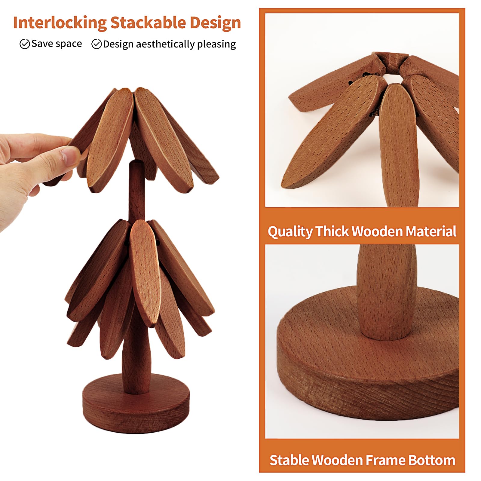 Mumisuto Dessous De Plat En Bois Pour Plats Chauds, 4 Pièces