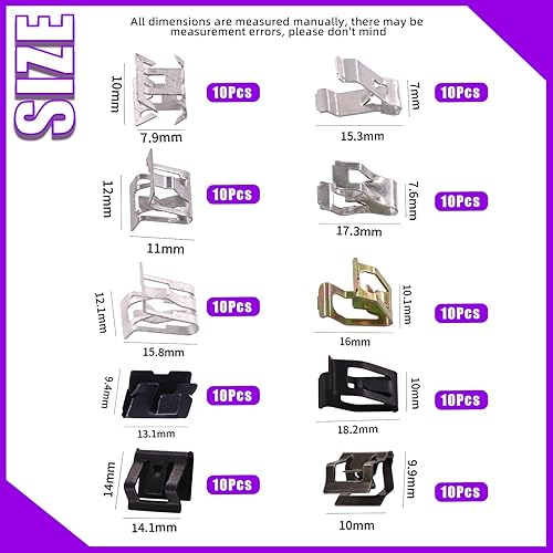 Miniatura 2 de Swpeet 100 piezas de 10 tamaños de 0.311 in, 0.394 in, 0.394 in, 0.433 in, 0.516 in, 0.555 in, 0.602 in, 0.622 in, 0.630 in, 0.681 in, 0.717 in,