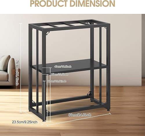 Miniatura 2 de Soporte para pecera, soporte de acuario para 20 galones, tanque de tortuga de acuario de metal, estante ajustable de 2 niveles, tanque de reptiles,