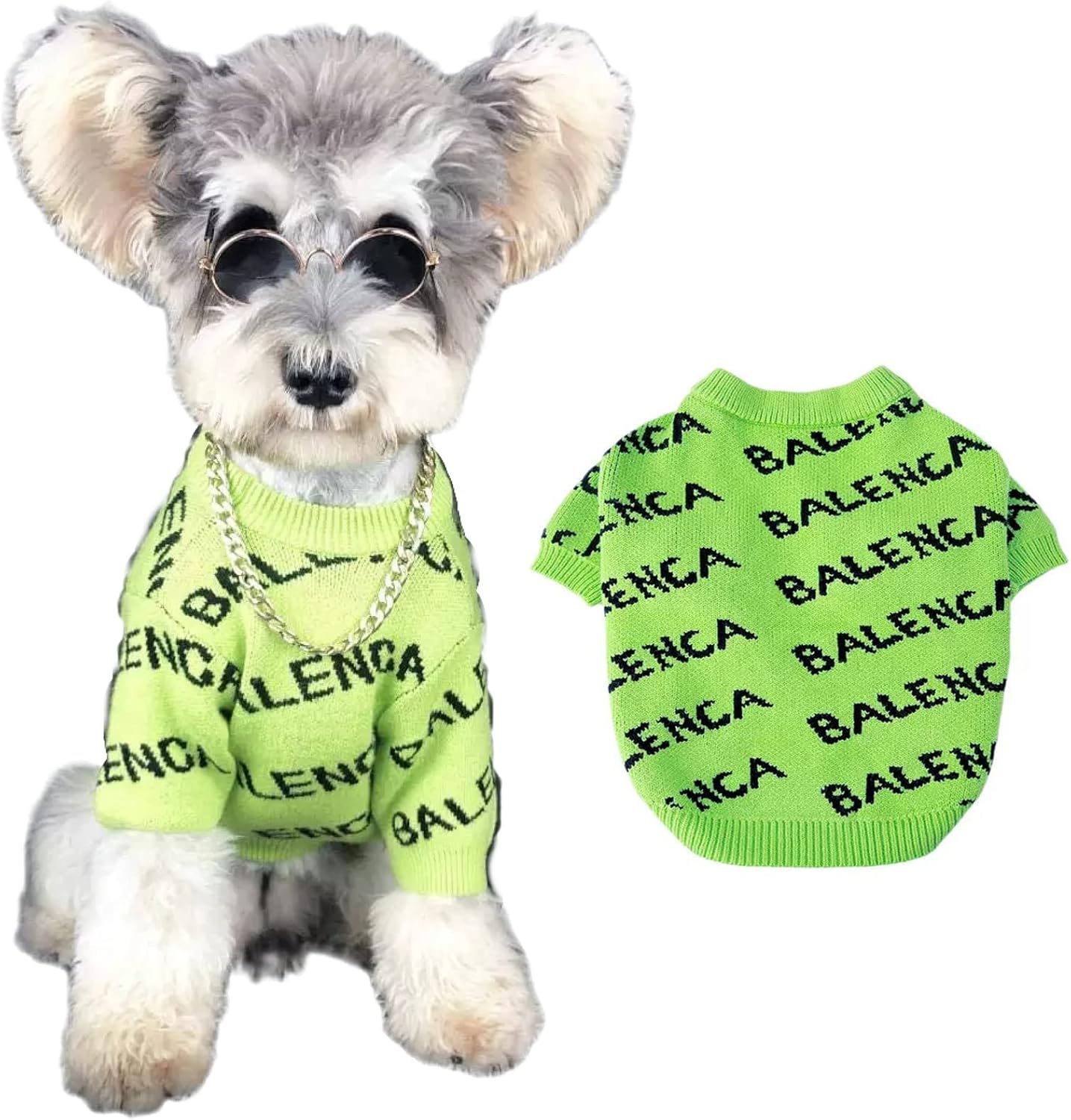 AGKRUNN Small Dog Sweaters Knitted Pet Cat Sweater,Printed