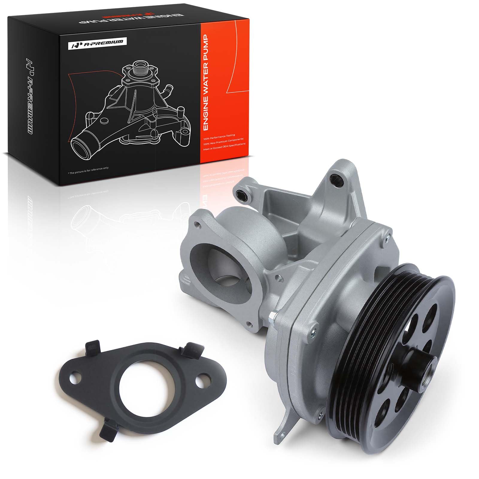 A-Premium Engine Water Pump W/Pulley & Gasket & Seal & Bolts - DOHC 4Cyl 2.5L - Compatible with Cadillac, Chevy & GMC - 13-19 - Impala, Malibu, Canyon, ATS, Colorado