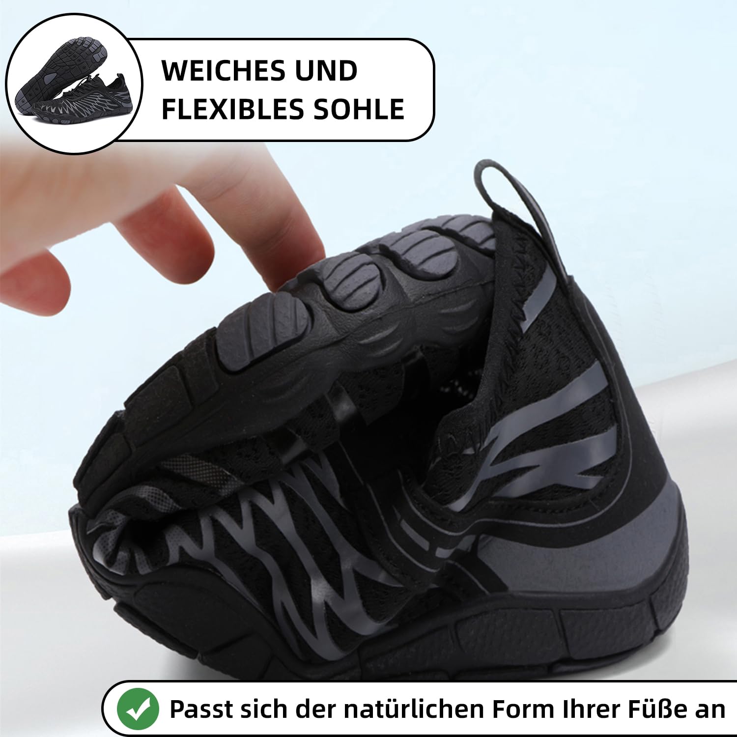 Chaussures Pieds Nus pour Femme - Chaussures Aquatiques saines et Confortables - Chaussures Aquatiques - Chaussures de Plage - Bout Large - Chaussures de Trail - Chaussures de Fitness