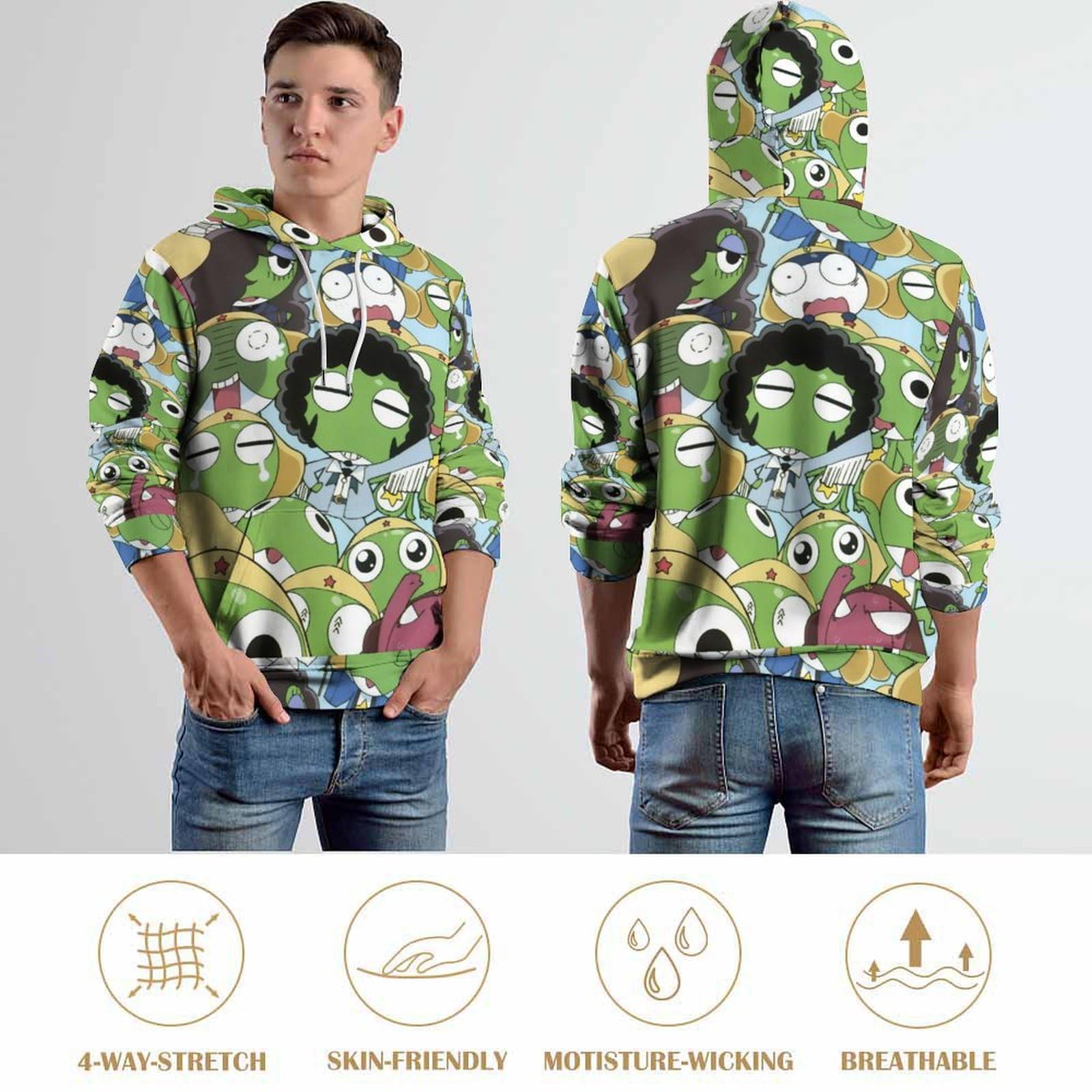 Amazon.co.jp: ケロロ軍曹 パーカー オーバーサイズ メンズ 長袖 秋服 