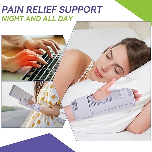 Miniatura 8 de Férula de dedo gatillo, estabilizador de articulación de dedos, soporte de mano con soporte para el dedo, férula de dedo roto medio y meñique,