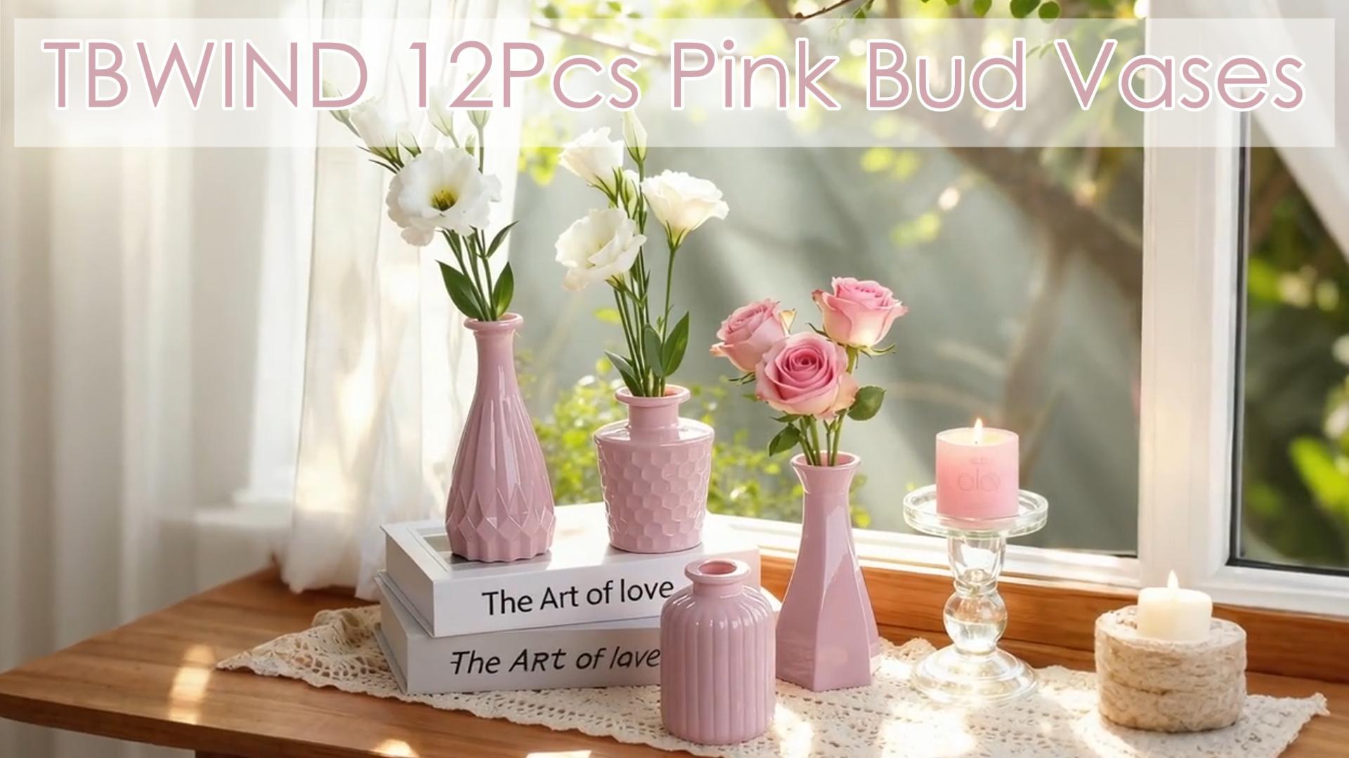 置物 pink bud Amazon.com: TBWIND Blush Pink Glass Bud Vase Set of 12 – Mini