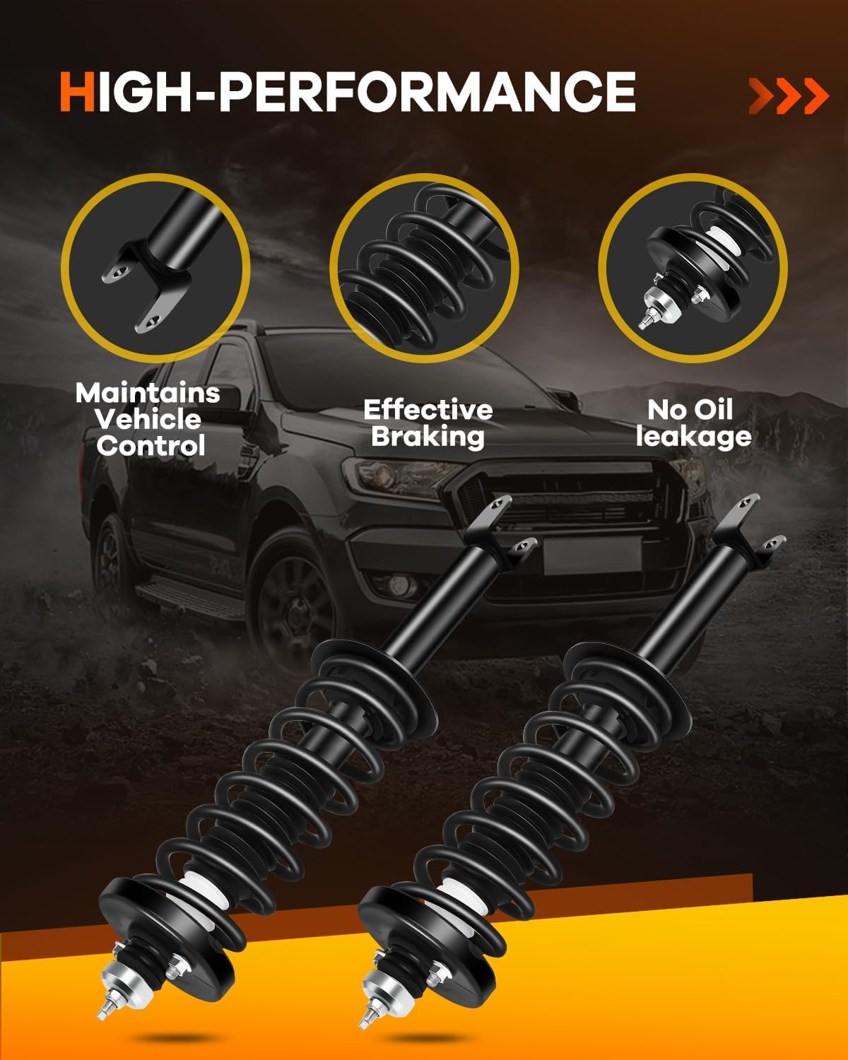 272984 Rear Shocks Struts for Honda, OCPTY Complete Strut Spring Assembly Shock Fits 2013 2014 2015 2016 2017 for Honda for Accord Automotive Replacement Strut Amortiguadores Quick Struts-Set of 2