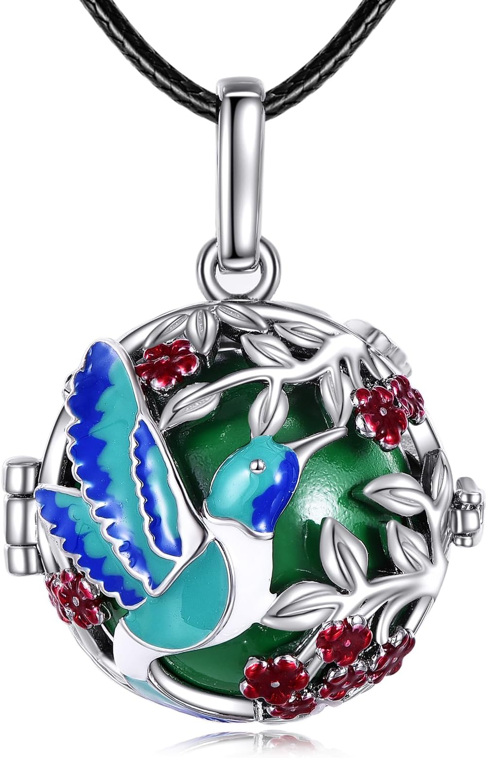 KZXHummingbird Harmony Ball Necklace Hummingbird Harmony Bola Angel Caller Pregnancy Necklace Guardian Angel Wishing Chime Mexico Ball Pendant for Future Mama Jewellry Gift for Women Mother Wife