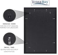 Vista 4 de Icona Bay Marcos de 13 x 19 pulgadas (negro, paquete de 4), marcos compuestos de madera resistentes (no plástico PS), marcos de estilo moderno