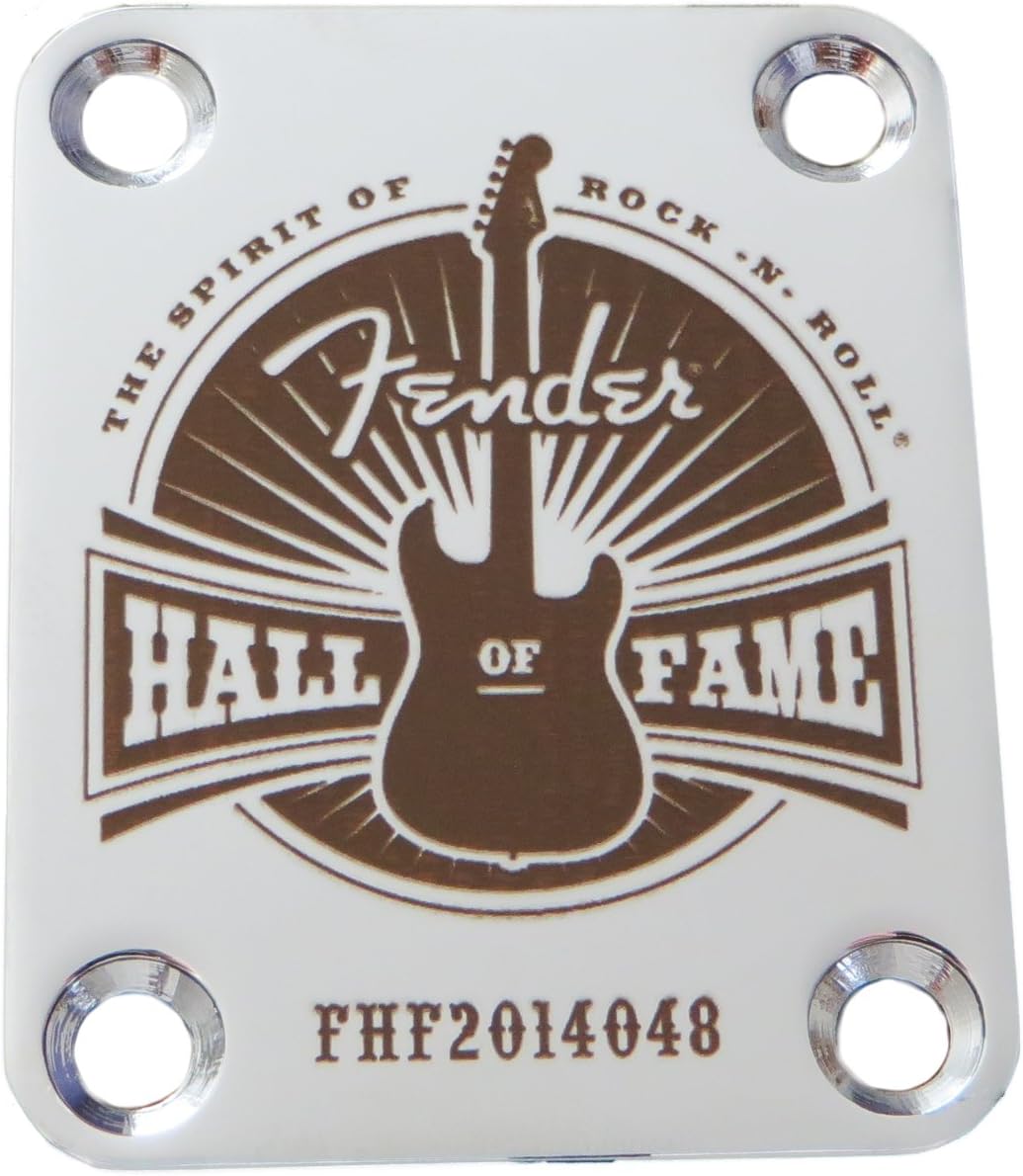 Hall of Fame - Custom Engraved Guitar Neck Plate - Silver
